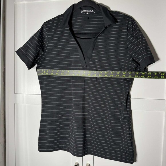 Nike Golf Women Polo Short sleeve Stripe Black Medium - Picture 3 of 7